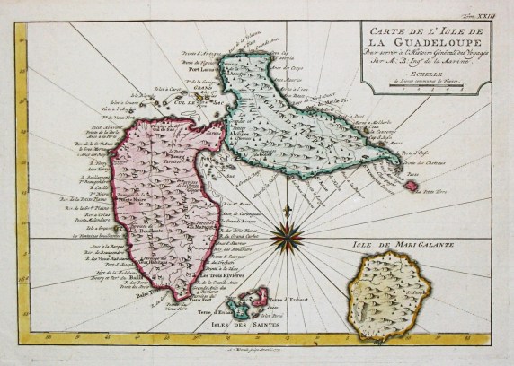 Guadeloupe oude kaart