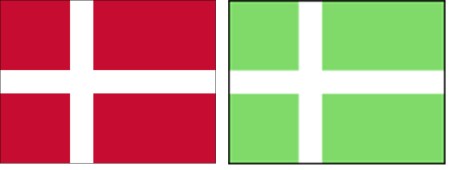 groenland vlaggen naast elkaar