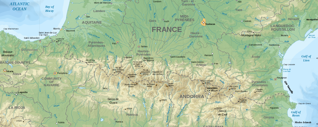 Pyreneeën map