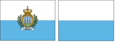 San Marino 01 vlag met zonder