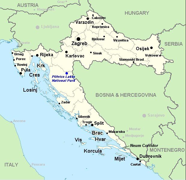 Kroatië map